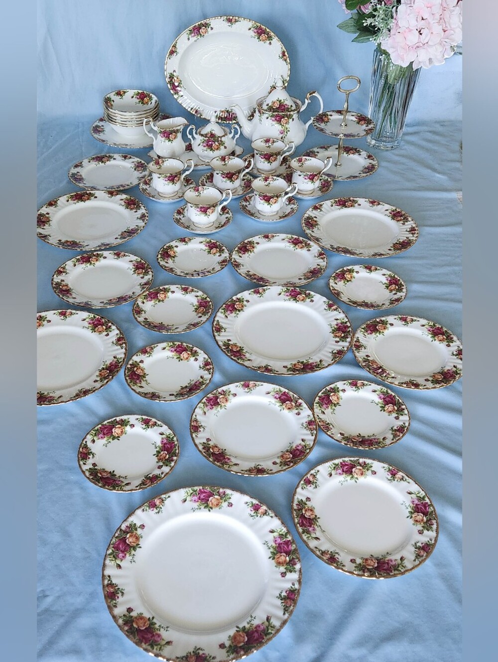 Royal Albert Old Country Rose Settings For 6. with Teaset Mint! Made in England!